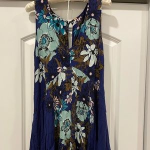 Free People Blue Floral Mini Dress